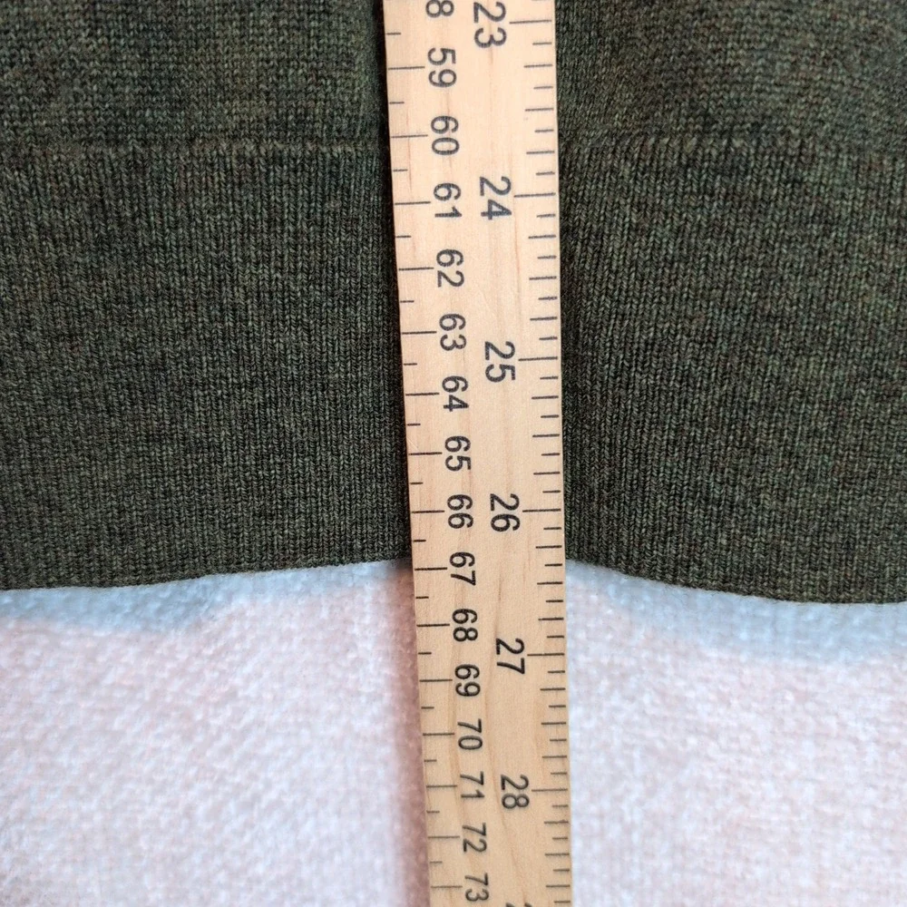 Banana Republic Italian Merino Wool Crewneck Sweater Olive Green Sz Lg Layers